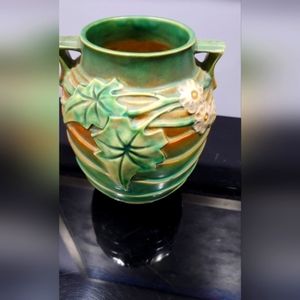 Roseville Vintage American Art Pottery Luffa Vase Original Sticker